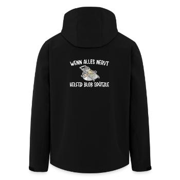 Schwäbisch Wenn alles nervt helfen nur Spätzle - Recycelte Männer Softshell-Jacke von Stanley/Stella - Schwarz - Hinten - AI Model Male 185 light (185cm)