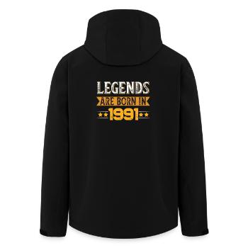 Birthday born in 1991 - Men’s Recycled Softshell Jacket by Stanley/Stella - black - Back - AI Model Male 185 light (185cm)