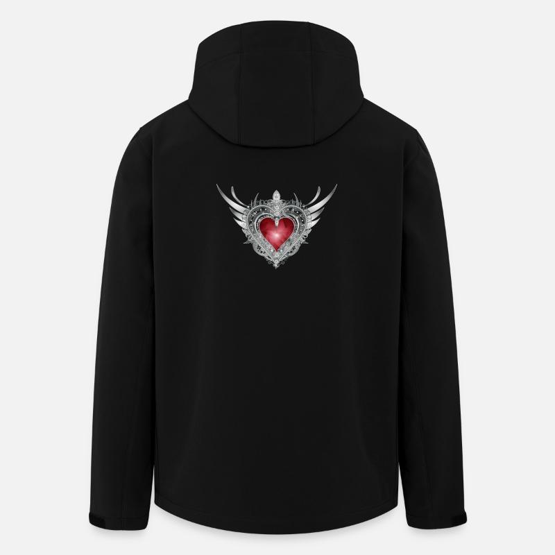 himmlisches Trachten Herz mit silbernen Flügel - Recycelte Männer Softshell-Jacke von Stanley/Stella - Schwarz