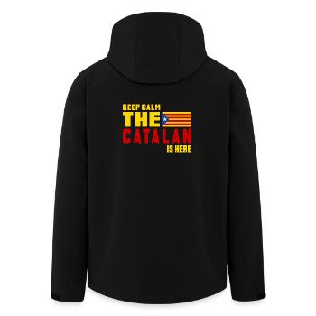 Keep Calm Catalonia flag design - Men’s Recycled Softshell Jacket by Stanley/Stella - black - Back - AI Model Male 185 light (185cm)