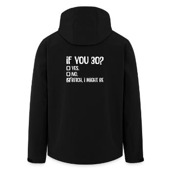 Bold Cheeky Checkbox Attitude Tee - Men’s Recycled Softshell Jacket by Stanley/Stella - black - Back - AI Model Male 185 light (185cm)