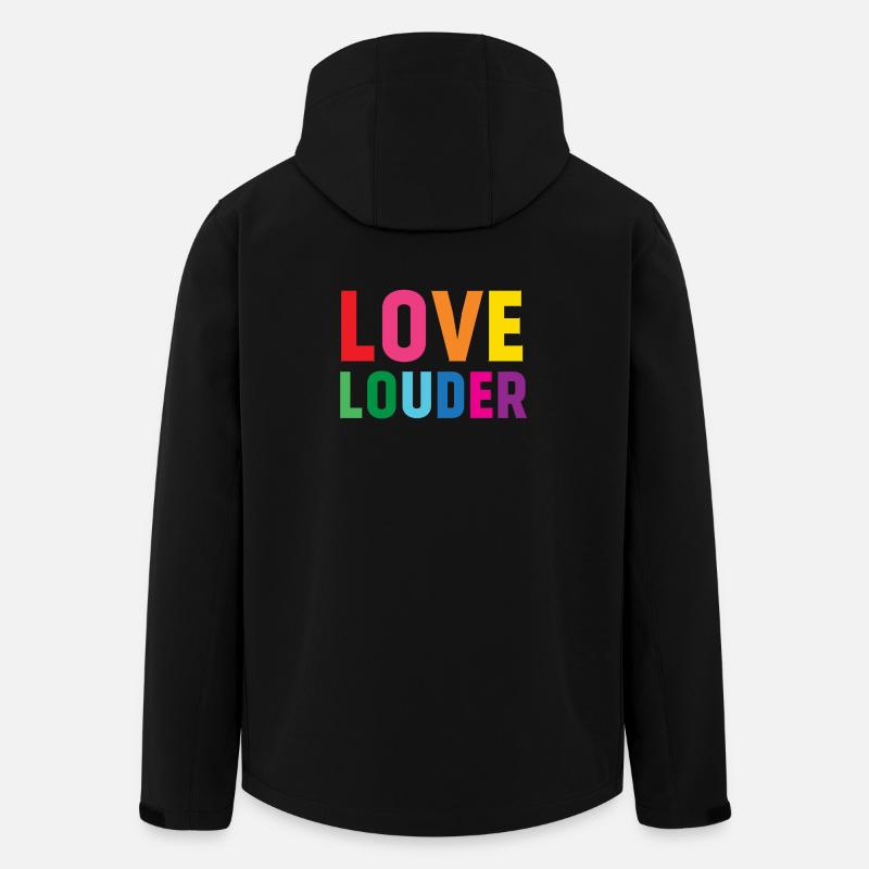 LGBTQ-Pride-Monat - Love Louder - Recycelte Männer Softshell-Jacke von Stanley/Stella - Schwarz