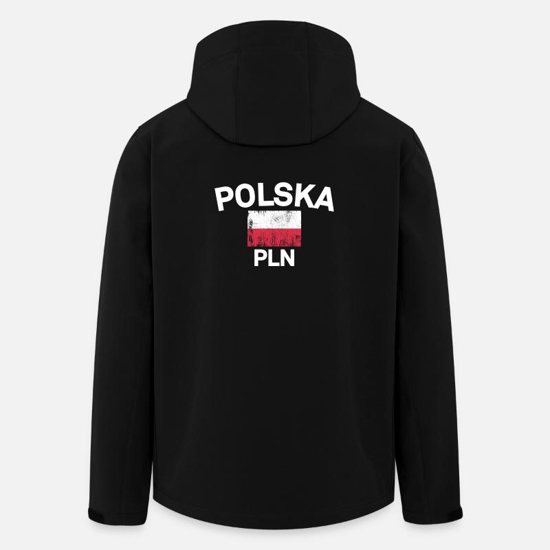Polska Flag PLN Emblem - Men’s Recycled Softshell Jacket by Stanley/Stella - black