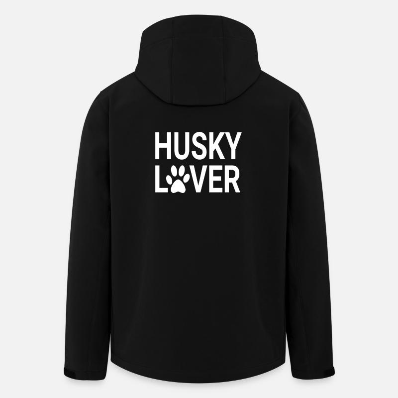 Amoureux du husky, mamans husky, papas husky - Veste softshell homme en polyester recyclé Stanley/Stella - noir