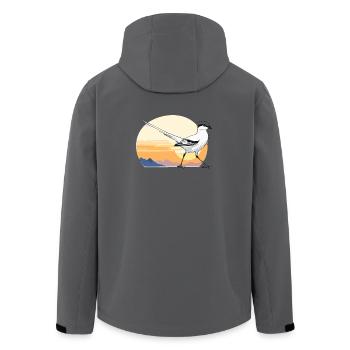 Oiseau au lever du soleil - Veste softshell homme en polyester recyclé Stanley/Stella - charbon - Dos - AI Model Male 185 light (185cm)