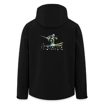 Neon Farbverlauf Skisprung - Recycelte Männer Softshell-Jacke von Stanley/Stella - Schwarz - Hinten - AI Model Male 185 light (185cm)