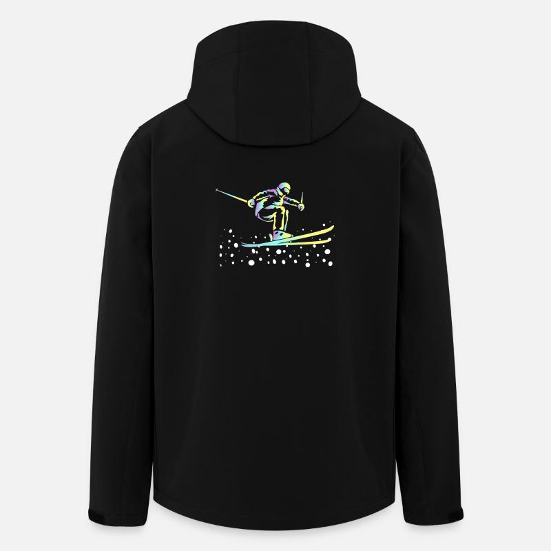 Neon Gradient Ski Jumping - Men’s Recycled Softshell Jacket by Stanley/Stella - black