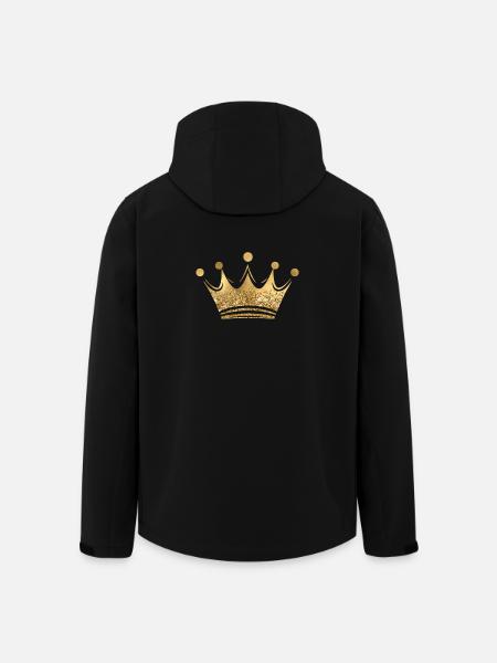 Queen/King Crown Gold Glitter Personalizable - Men’s Recycled Softshell Jacket by Stanley/Stella - black
