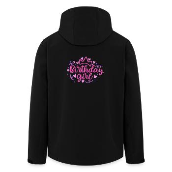 Anniversaire Girlie avec Couronne Coeur Confettis - Veste softshell homme en polyester recyclé Stanley/Stella - noir - Dos - AI Model Male 185 light (185cm)