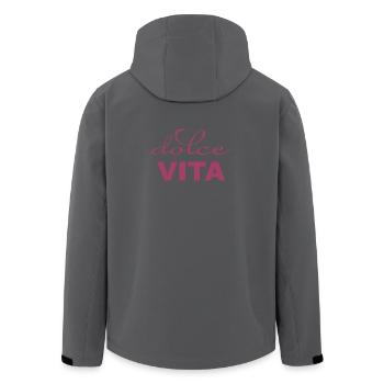 DOLCE VITA – VIVA ITALIA - Men’s Recycled Softshell Jacket by Stanley/Stella - black - Back - AI Model Male 185 light (185cm)