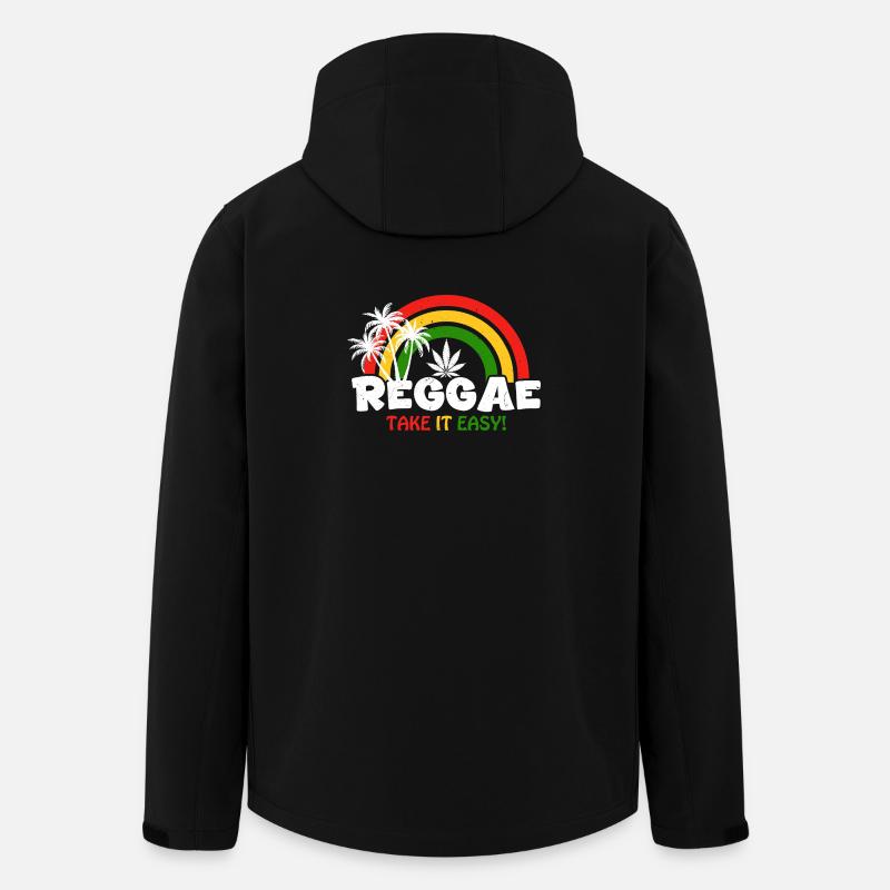 Reggae Vibe Regenbogen mit Cannabis-Motiv - Recycelte Männer Softshell-Jacke von Stanley/Stella - Schwarz