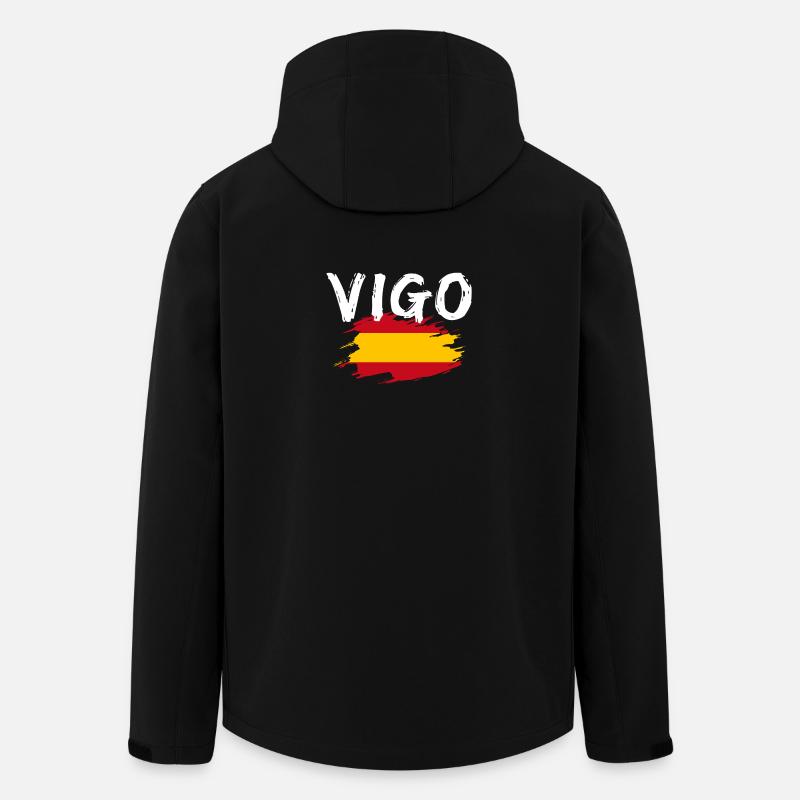 Vigo Spanien - Recycelte Männer Softshell-Jacke von Stanley/Stella - Schwarz