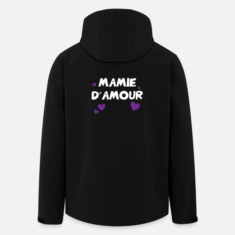 Mamie d'Amour avec cœurs - Veste softshell homme en polyester recyclé Stanley/Stella - noir