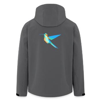 Geometric Hummingbird Prism Style - Men’s Recycled Softshell Jacket by Stanley/Stella - black - Back - AI Model Male 185 light (185cm)