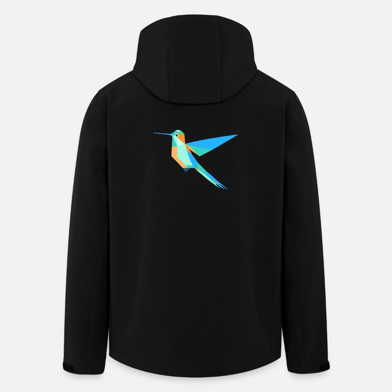 Geometrischer Kolibri Prisma-Stil - Recycelte Männer Softshell-Jacke von Stanley/Stella - Schwarz