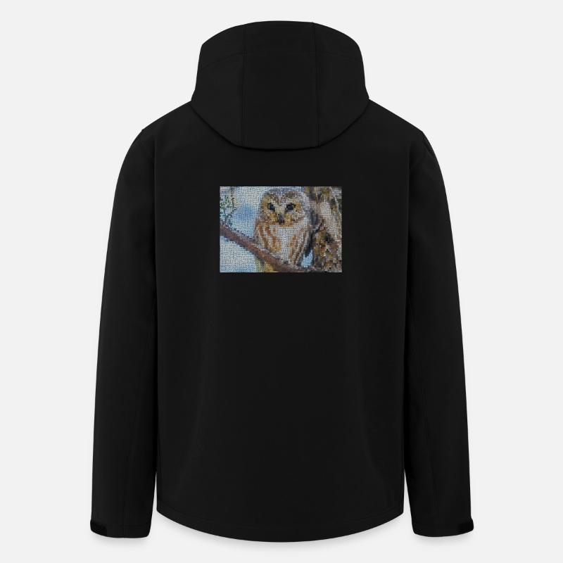 Nächtliche Eulen-Mosaik - Recycelte Männer Softshell-Jacke von Stanley/Stella - Schwarz