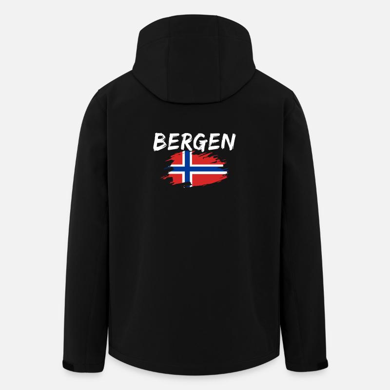 Bergen Norwegen - Recycelte Männer Softshell-Jacke von Stanley/Stella - Schwarz
