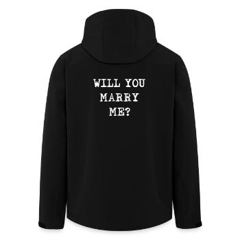 Willy You Marry Me? Funny Proposal Design - Men’s Recycled Softshell Jacket by Stanley/Stella - black - Back - AI Model Male 185 light (185cm)