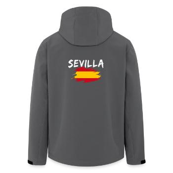 Sevilla Spanien Flagge - Recycelte Männer Softshell-Jacke von Stanley/Stella - Anthrazit - Hinten - AI Model Male 185 light (185cm)