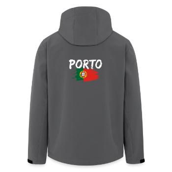 Porto Portugal Flagge - Recycelte Männer Softshell-Jacke von Stanley/Stella - Anthrazit - Hinten - AI Model Male 185 light (185cm)