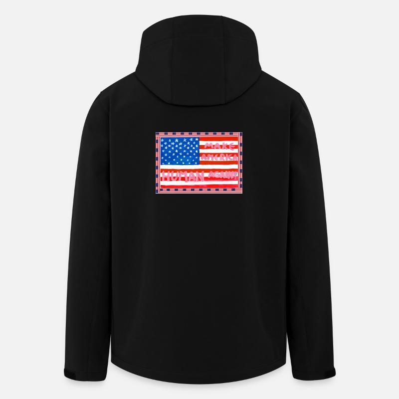 MAKE_AMERICA_HUMAN_AGAIN _A5 - Veste softshell homme en polyester recyclé Stanley/Stella - noir
