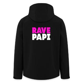 Techno House Electro Festival Hardstyle Rave Papa - Veste softshell homme en polyester recyclé Stanley/Stella - noir - Dos - AI Model Male 185 light (185cm)