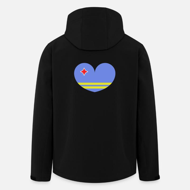 Herz der Aruba-Flagge - Recycelte Männer Softshell-Jacke von Stanley/Stella - Schwarz
