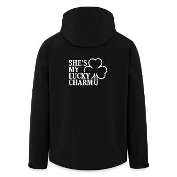 C’est mon trèfle porte-bonheur - Veste softshell homme en polyester recyclé Stanley/Stella - noir - Dos - AI Model Male 185 light (185cm)