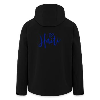 Cœur Haïti Les Femmes Aiment Haïti - Veste softshell homme en polyester recyclé Stanley/Stella - noir - Dos - AI Model Male 185 light (185cm)