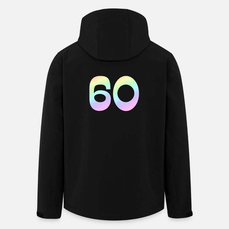 60, Dégradé, Pastel - Veste softshell homme en polyester recyclé Stanley/Stella - noir