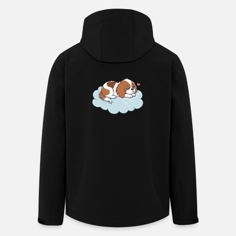 Dreamy Puppy on Pastel Cloud - Men’s Recycled Softshell Jacket by Stanley/Stella - black