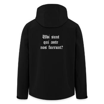 Latin Gothic Phrase Tee - Men’s Recycled Softshell Jacket by Stanley/Stella - black - Back - AI Model Male 185 light (185cm)