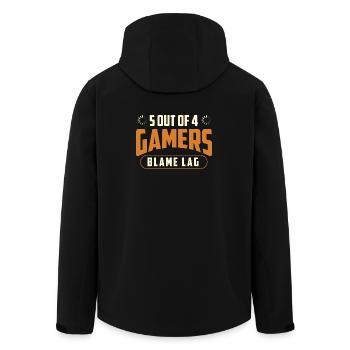 5 Out Of 4 Gamers Blame Lag Gaming Humor - Men’s Recycled Softshell Jacket by Stanley/Stella - black - Back - AI Model Male 185 light (185cm)