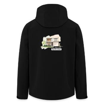Ultra Modern Family Home Illustration - Men’s Recycled Softshell Jacket by Stanley/Stella - black - Back - AI Model Male 185 light (185cm)