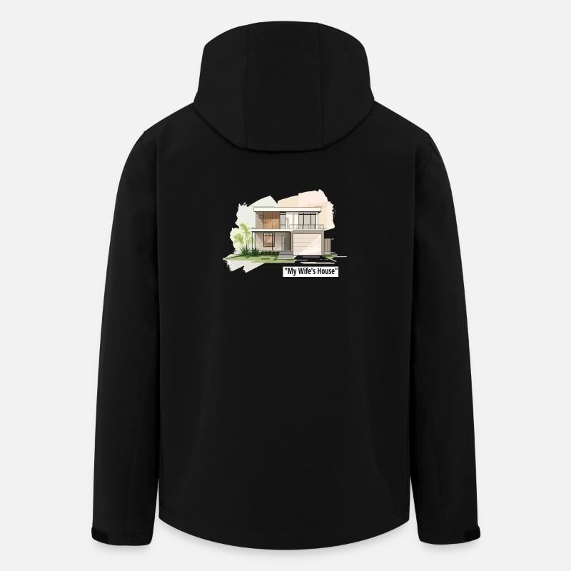 Ultramoderne Familienhausillustration - Recycelte Männer Softshell-Jacke von Stanley/Stella - Schwarz