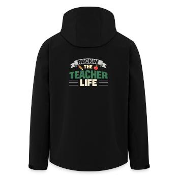 Rockin The Teacher Life Lehrer Spruch - Recycelte Männer Softshell-Jacke von Stanley/Stella - Schwarz - Hinten - AI Model Male 185 light (185cm)