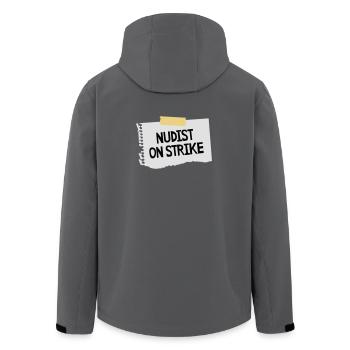 Nudist on strike - Recycelte Männer Softshell-Jacke von Stanley/Stella - Anthrazit - Hinten - AI Model Male 185 light (185cm)