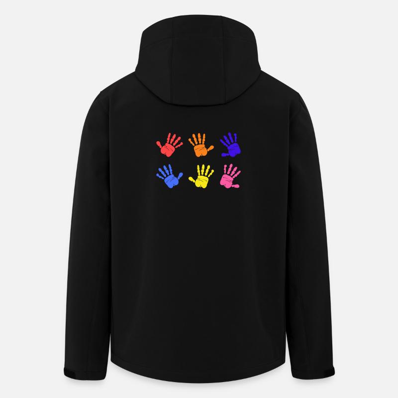 Empreintes de mains sur l’autisme - Veste softshell homme en polyester recyclé Stanley/Stella - noir