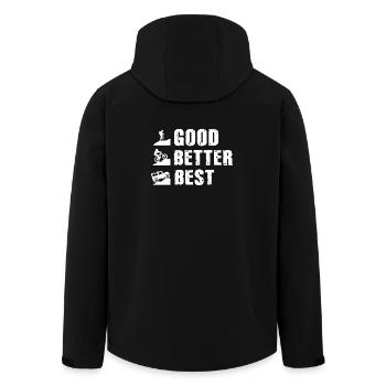 defender good better best - Men’s Recycled Softshell Jacket by Stanley/Stella - black - Back - AI Model Male 185 light (185cm)
