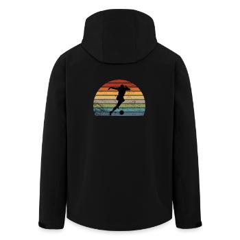 Footballer Retro Sunset - Men’s Recycled Softshell Jacket by Stanley/Stella - black - Back - AI Model Male 185 light (185cm)