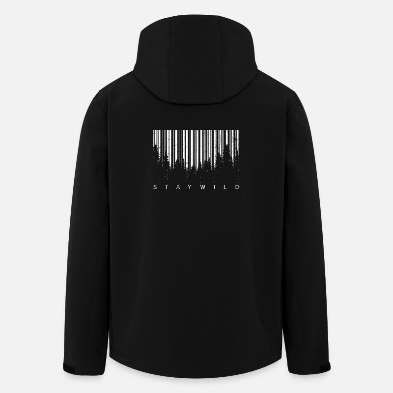 Forest Barcode Silhouette - Men’s Recycled Softshell Jacket by Stanley/Stella - black