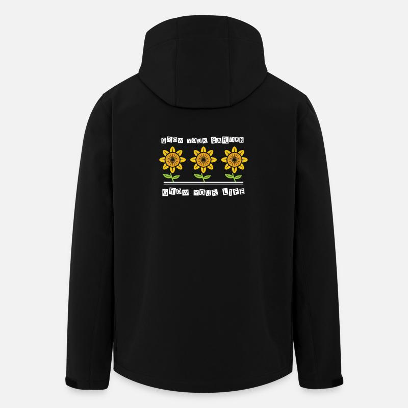 Trois tournesols dans le jardin - Veste softshell homme en polyester recyclé Stanley/Stella - noir