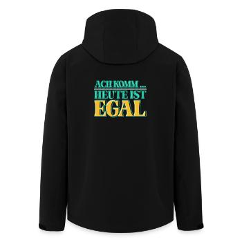 Ach komm, heute ist es einfach einmal EGAL - Recycelte Männer Softshell-Jacke von Stanley/Stella - Schwarz - Hinten - AI Model Male 185 light (185cm)
