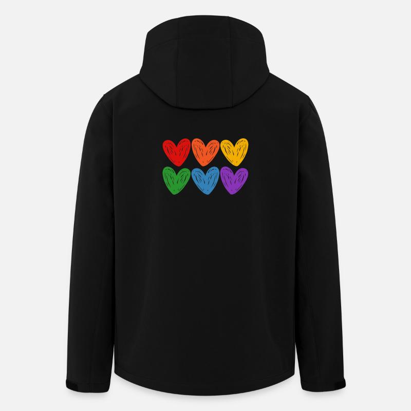 LGBTQIA-Regenbogenherzen - Recycelte Männer Softshell-Jacke von Stanley/Stella - Schwarz