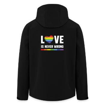 Mois de la fierté LGBT - L’amour ne se trompe jamais - Veste softshell homme en polyester recyclé Stanley/Stella - noir - Dos - AI Model Male 185 light (185cm)