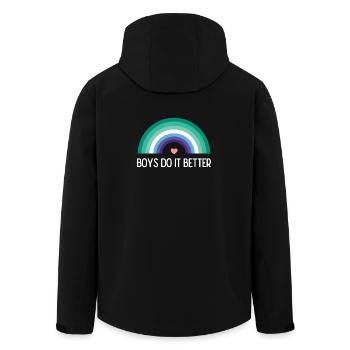 LGBTQ Pride Month - Boys Do it better - Men’s Recycled Softshell Jacket by Stanley/Stella - black - Back - AI Model Male 185 light (185cm)