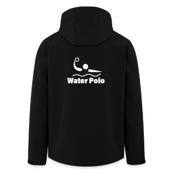 Water Polo - Men’s Recycled Softshell Jacket by Stanley/Stella - black - Back - AI Model Male 185 light (185cm)