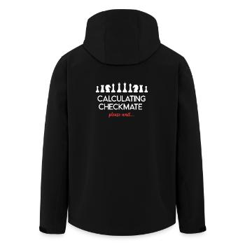 Schach - Schachmatt berechnen, bitte warten... - Recycelte Männer Softshell-Jacke von Stanley/Stella - Schwarz - Hinten - AI Model Male 185 light (185cm)