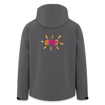OMG Brush Comic Cool Sayings Quotes Colorful - Men’s Recycled Softshell Jacket by Stanley/Stella - black - Back - AI Model Male 185 light (185cm)