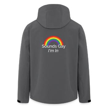 Vivid Rainbow Pride Design - Men’s Recycled Softshell Jacket by Stanley/Stella - black - Back - AI Model Male 185 light (185cm)